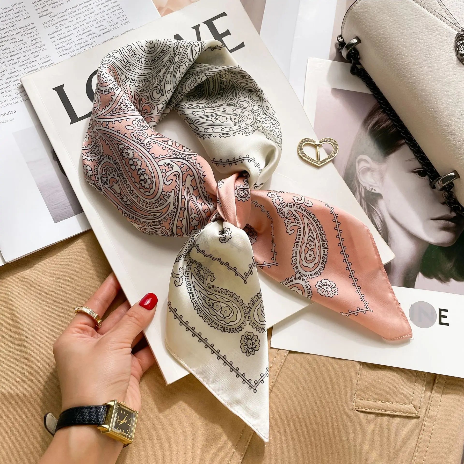 Luxury 70x70cm Square Scarf – Timeless Design