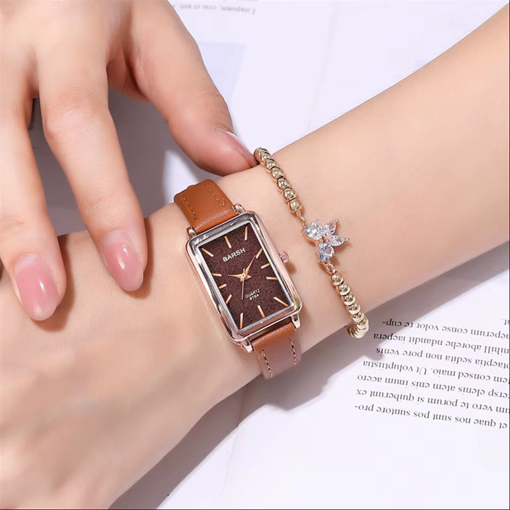  | classic square watch | luxury quartz watch | elegant ladies watch | minimalist wristwatch | fashion women watch | premium leather strap 
