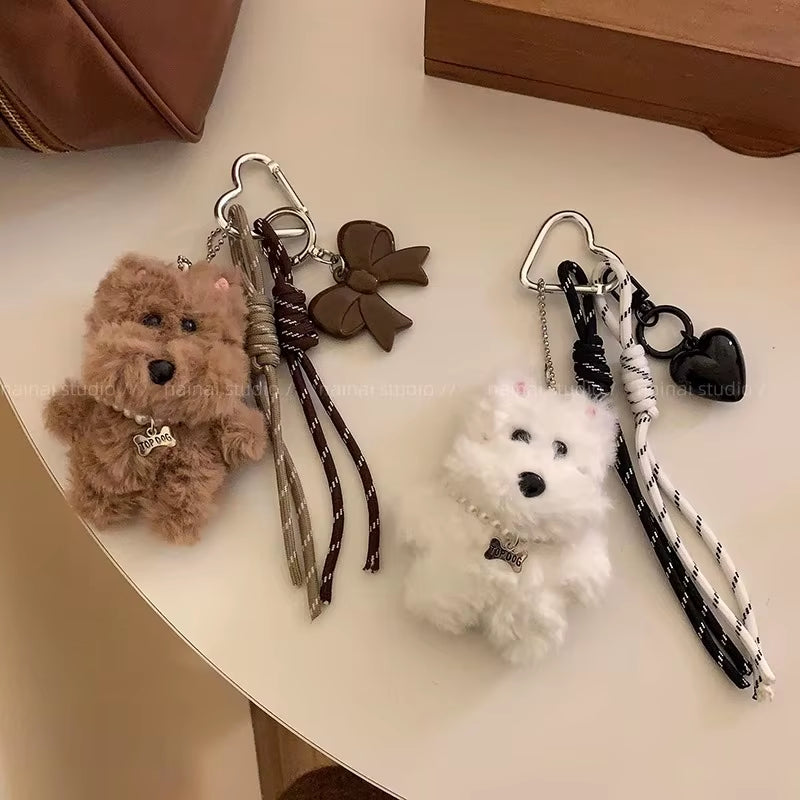 Plush Dog Keychain | Cute Keychain | Soft Dog Key Ring | Puppy Keychain | Bag Charm | Fluffy Keychain | Adorable Key Ring | Gift for Dog Lovers | Animal Keychain | Fashion Accessory | Toy Keychain | Mini Plush Dog | Cute Bag Charm | 