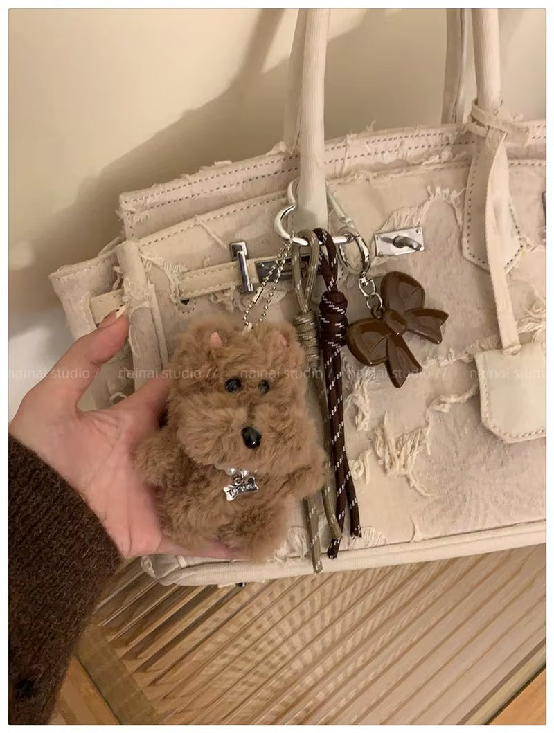 Plush Dog Keychain | Cute Keychain | Soft Dog Key Ring | Puppy Keychain | Bag Charm | Fluffy Keychain | Adorable Key Ring | Gift for Dog Lovers | Animal Keychain | Fashion Accessory | Toy Keychain | Mini Plush Dog | Cute Bag Charm | 