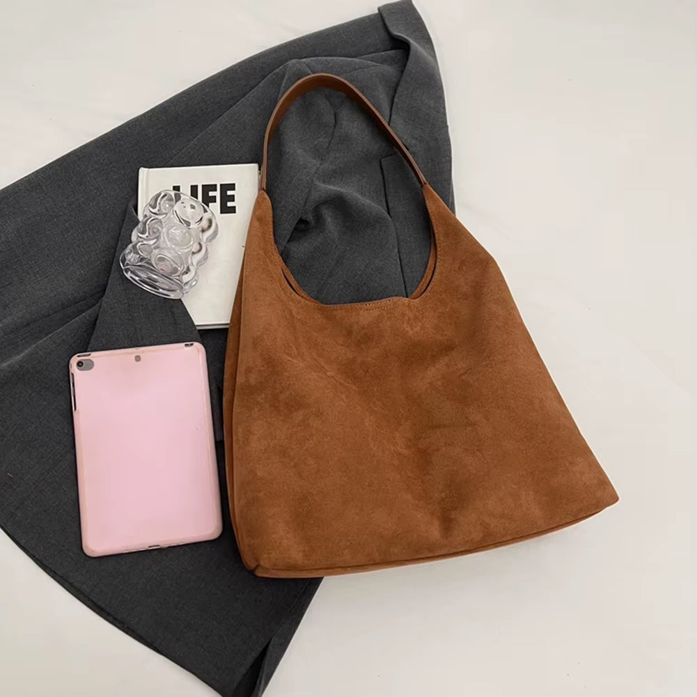 Women Suede Shoulder Bag | Suede Handbag | Matching Mini Purse | 2-Piece Bag Set | Elegant Tote | Fashion Accessory | Soft Suede Bag | Stylish Women’s Purse | Casual Shoulder Bag | Trendy Handbag | Everyday Tote | 
