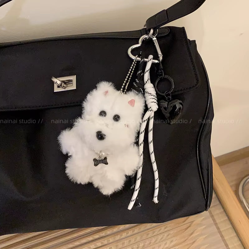 Plush Dog Keychain | Cute Keychain | Soft Dog Key Ring | Puppy Keychain | Bag Charm | Fluffy Keychain | Adorable Key Ring | Gift for Dog Lovers | Animal Keychain | Fashion Accessory | Toy Keychain | Mini Plush Dog | Cute Bag Charm | 