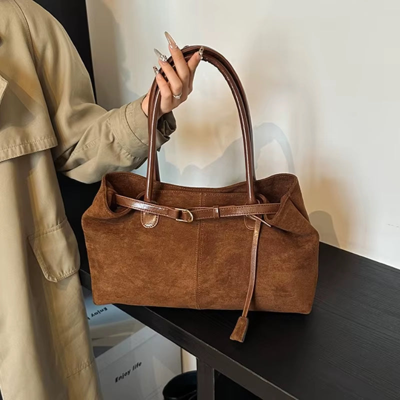 Mauvia Suede Bag | Underarm Tote Bag | Suede Shoulder Bag | Women’s Tote | Elegant Handbag | Fashion Accessory | Soft Suede Purse | Trendy Tote | Chic Shoulder Bag | Casual Tote Bag | Everyday Handbag | 