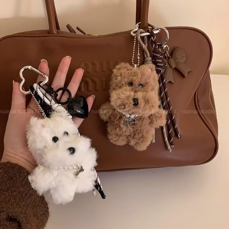 Plush Dog Keychain | Cute Keychain | Soft Dog Key Ring | Puppy Keychain | Bag Charm | Fluffy Keychain | Adorable Key Ring | Gift for Dog Lovers | Animal Keychain | Fashion Accessory | Toy Keychain | Mini Plush Dog | Cute Bag Charm | 