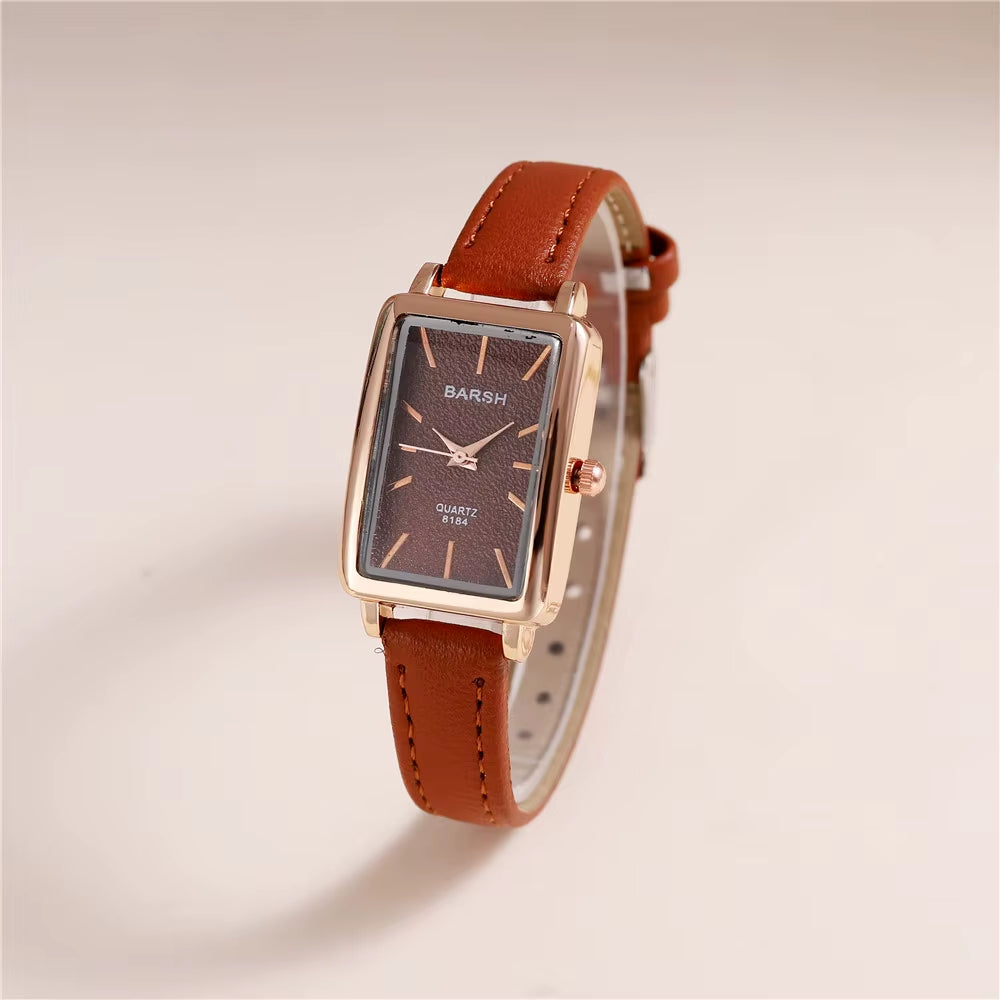 Mauvia Clasa | classic square watch | luxury quartz watch | elegant ladies watch | minimalist wristwatch | fashion women watch | premium leather strap sic Square Leather Strap Women's Watch 