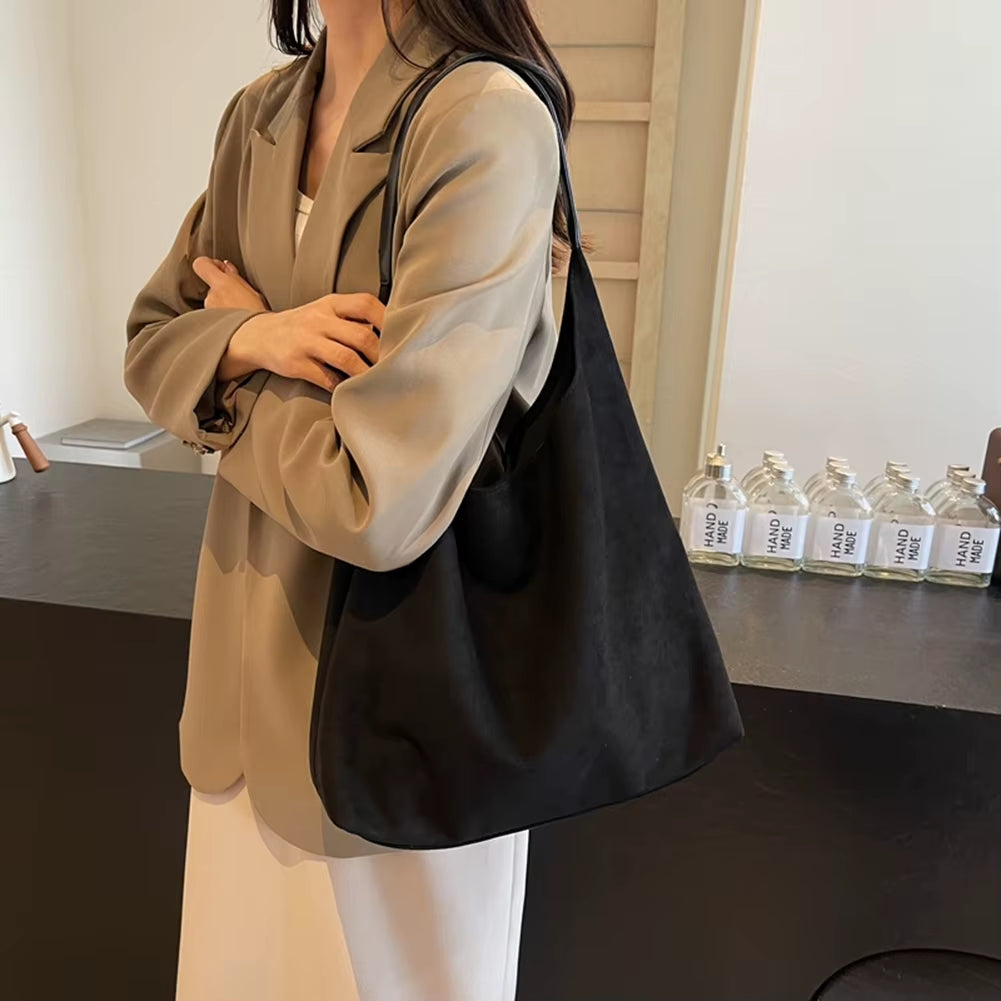 Women Suede Shoulder Bag | Suede Handbag | Matching Mini Purse | 2-Piece Bag Set | Elegant Tote | Fashion Accessory | Soft Suede Bag | Stylish Women’s Purse | Casual Shoulder Bag | Trendy Handbag | Everyday Tote | 