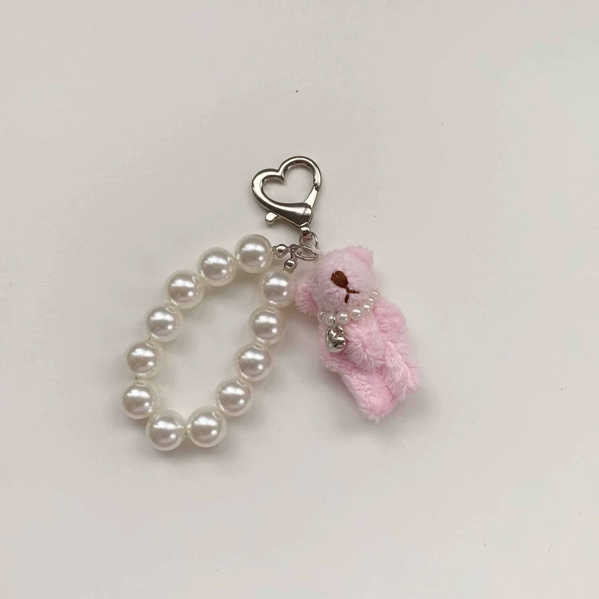 Pearl Teddy Bear Charm | Teddy Bear Keychain | Cute Bag Accessory | Phone Charm | Keychain Accessory | Soft Toy Charm | Adorable Key Ring | Plush Bear Keychain | Fashion Accessory | Gift for Her | Cute Bear Pendant | Trendy Bag Charm | Mini Teddy Keychain | Stylish Key Holder | Pearl Charm