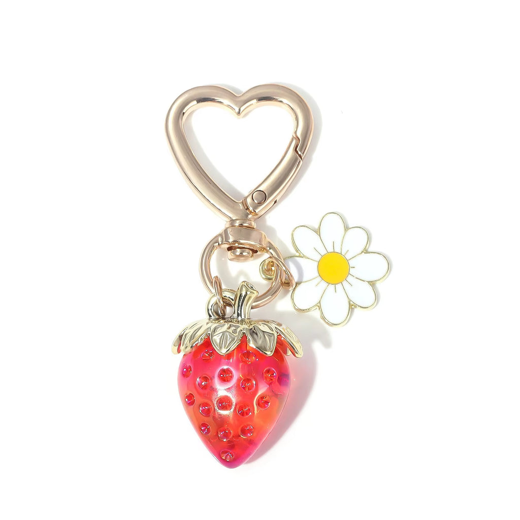  | Strawberry Bag Charm | Fruit Keychain | Cute Bag Accessory | Fashion Charm | Trendy Key Ring | Colorful Bag Pendant | Adorable Keychain | Gift for Her | Fruit Bag Decor | Cute Accessory | Stylish Bag Charm | Fun Key Holder |